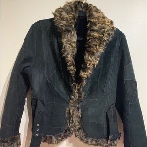 Real lamb fox skin jacket with lamb fox skin fur!